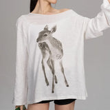 Boogzel Apparel Y2K Deer Print One-Shoulder Top, view 4