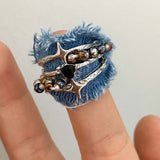 Boogzel Apparel Y2K Denim Bead Ring, view 4