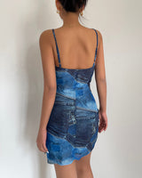 Boogzel Apparel Y2K Denim Print Mini Dress, view 5