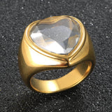 Boogzel Apparel Y2K Diamond Heart Chunky Ring, view 3