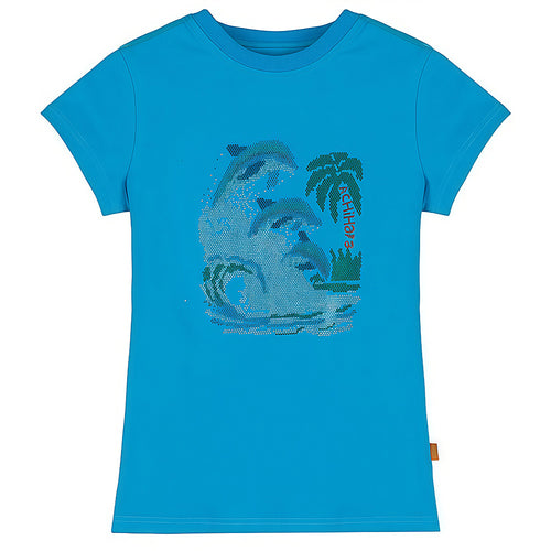 Boogzel Apparel Y2K Dolphin Rhinestone Baby Tee