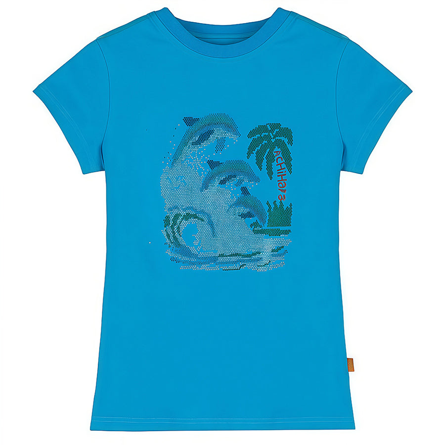 Boogzel Apparel Y2K Dolphin Rhinestone Baby Tee