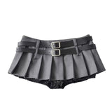 Boogzel Apparel Y2K Double-Belt Extreme Micro Skirt, view 2