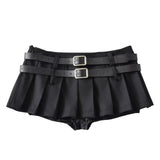 Boogzel Apparel Y2K Double-Belt Extreme Micro Skirt, view 3