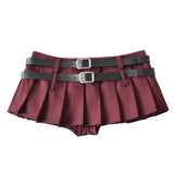 Boogzel Apparel Y2K Double-Belt Extreme Micro Skirt, view 5