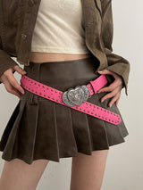 Boogzel Apparel Y2K Pink Double Heart Belt, view 2