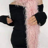 Boogzel Apparel Y2K Faux Fur Long Fluffy Scarf, view 2