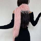 Boogzel Apparel Y2K Faux Fur Long Fluffy Scarf, view 3