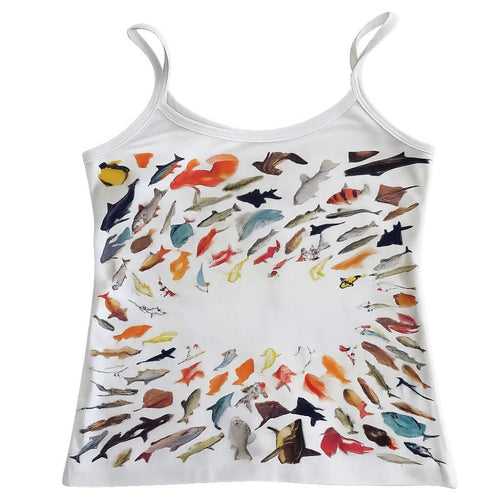 Boogzel Apparel Fish Print Aesthetic Tank Top
