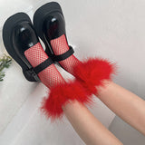 Boogzel Apparel Y2K Fluffy Net Socks, view 3