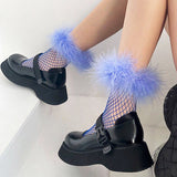 Boogzel Apparel Y2K Fluffy Net Socks, view 4