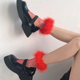 Boogzel Apparel Y2K Fluffy Net Socks, view 6