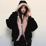 Boogzel Apparel Y2K Fur-Lined Zip-Up Jacket, view 4