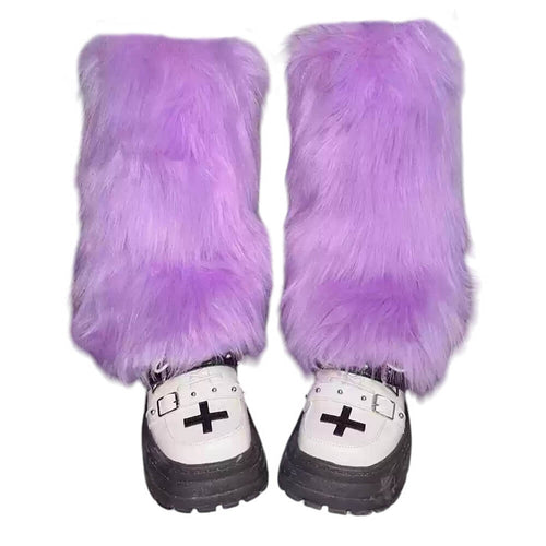 Boogzel Apparel Y2K Fuzzy Leg Warmers