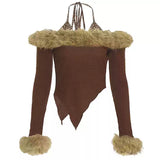 Boogzel Apparel Y2K Fuzzy Off-Shoulder Top, view 2