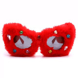 Boogzel Apparel Y2K Fuzzy Rhinestone Glasses, view 6
