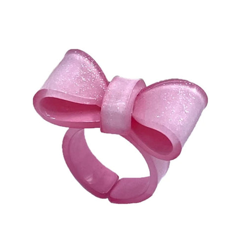 Boogzel Apparel Y2K Glitter Bow Ring