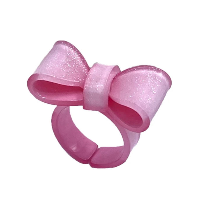Boogzel Apparel Y2K Glitter Bow Ring