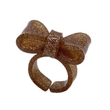 Boogzel Apparel Y2K Glitter Bow Ring, view 6