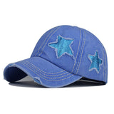 Boogzel Apparel Y2K Glitter Star Denim Baseball Cap, view 5
