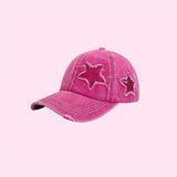 Boogzel Apparel Y2K Glitter Star Denim Baseball Cap, view 6