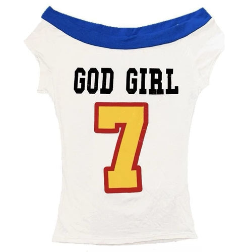Boogzel Apparel Y2K Good Girl Print Bandeau Top