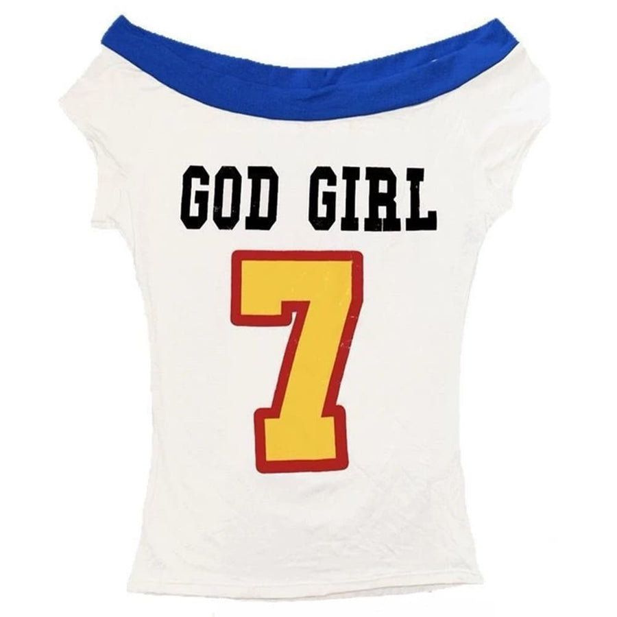 Boogzel Apparel Y2K Good Girl Print Bandeau Top