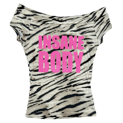 Boogzel Apparel Y2K Insane Body Print Bandeau Top