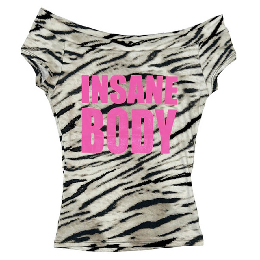 Boogzel Apparel Y2K Insane Body Print Bandeau Top