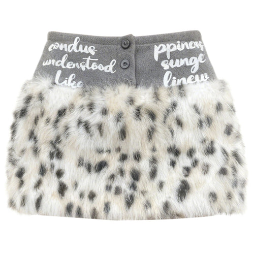 Boogzel Apparel Y2K Leopard Fur Mini Skirt