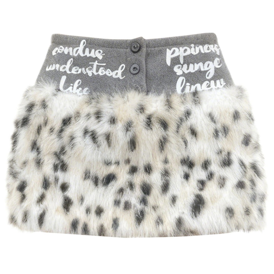 Boogzel Apparel Y2K Leopard Fur Mini Skirt