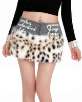 Boogzel Apparel Y2K Leopard Fur Mini Skirt, view 2