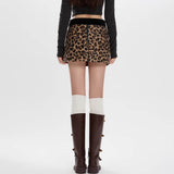 Boogzel Apparel Y2K Leopard Fuzzy Mini Skirt, view 6
