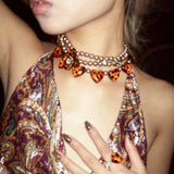 Boogzel Apparel Y2K Leopard Heart Choker Necklace, view 3