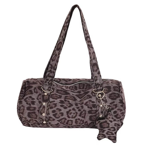 Boogzel Apparel Y2K Leopard Print Bag with Star Charm