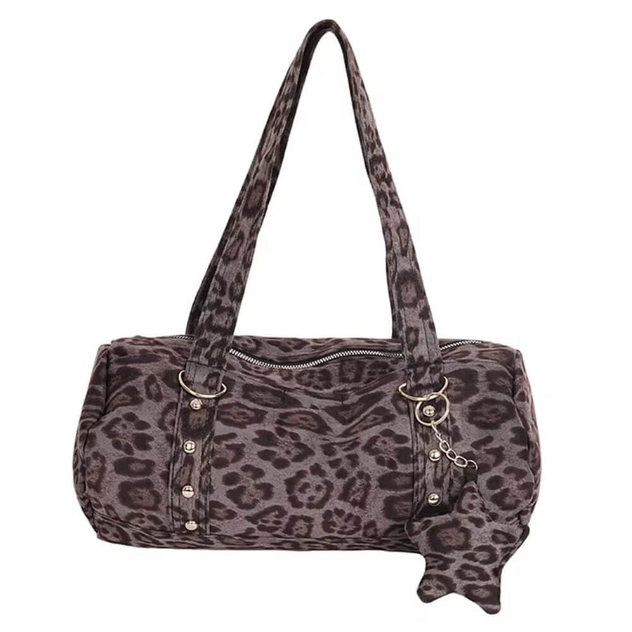 Boogzel Apparel Y2K Leopard Print Bag with Star Charm