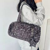 Boogzel Apparel Y2K Leopard Print Bag with Star Charm, view 3