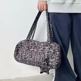 Boogzel Apparel Y2K Leopard Print Bag with Star Charm, view 4