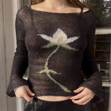 Boogzel Apparel Y2K Lily Crochet Long Sleeve Top, view 2