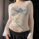 Boogzel Apparel Y2K Lily Crochet Long Sleeve Top, view 4
