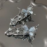 Boogzel Apparel Y2K Liquid Metal Butterfly Hair Clips, view 3