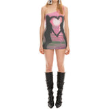 Boogzel Apparel Y2K Lovers at Sunset Mini Dress, view 4