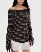 Boogzel Apparel Y2K Off-Shoulder Henley Longsleeve, view 3