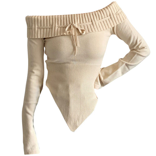 Boogzel Apparel Y2K Off-Shoulder Knit Top