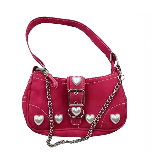 Boogzel Apparel Y2K Pearl Heart Bag