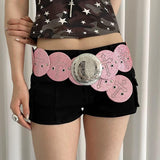 Boogzel Apparel Y2K Pink Cross Oversized Belt, view 2