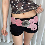 Boogzel Apparel Y2K Pink Cross Oversized Belt, view 3