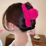 Boogzel Apparel Y2K Pink Fuzzy Hair Claw, view 4