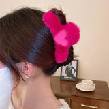 Boogzel Apparel Y2K Pink Fuzzy Hair Claw, view 6