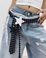 Boogzel Apparel Y2K Polka Dot Statement Ribbon Belt, view 3